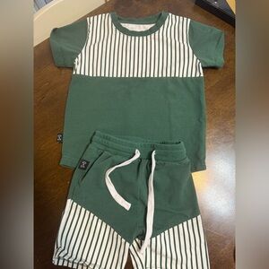 Green and White Kids Matching Set